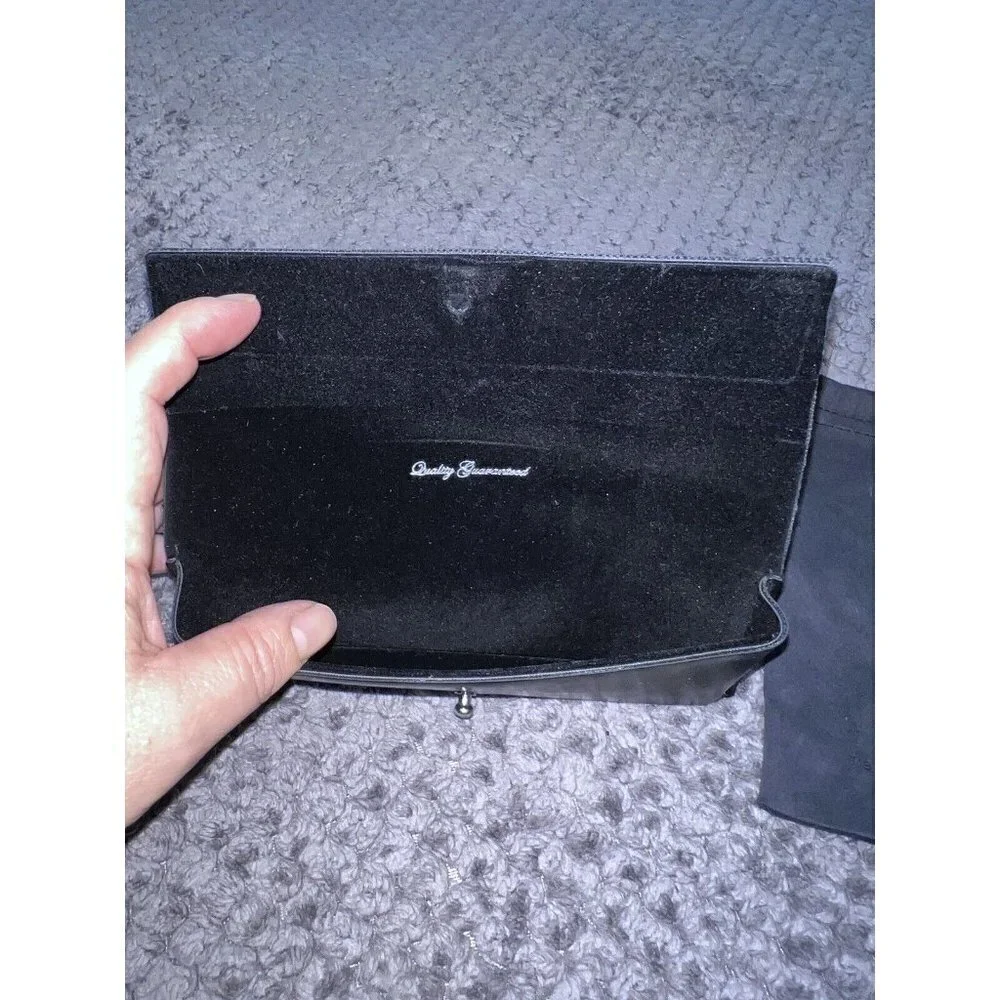 RAG & BONE New York Black Leather Glasses Case Pouch Button Case W/Dust Bag